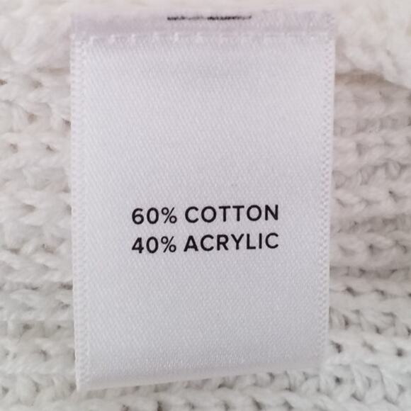 Evereve White V-Neck Sweater Vest | Size Medium | Cotton Blend Knit - Picture 5 of 6